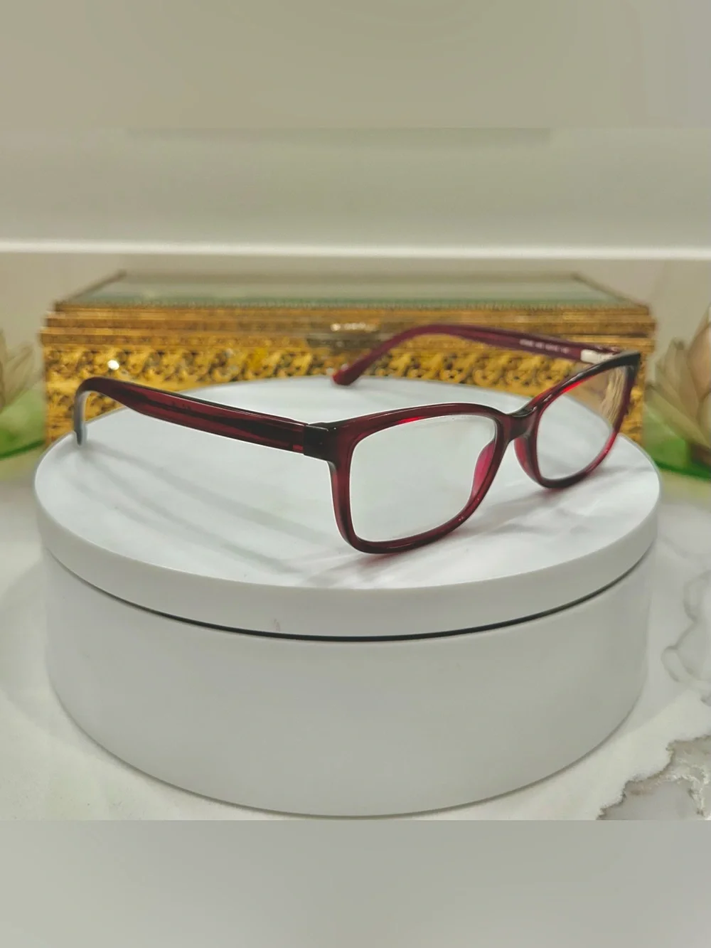 Salvatore Ferragamo SF2886 Vibrant Red Transparent Rx Eyeglass Frames EUC Italy